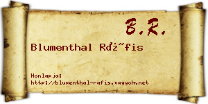 Blumenthal Ráfis névjegykártya